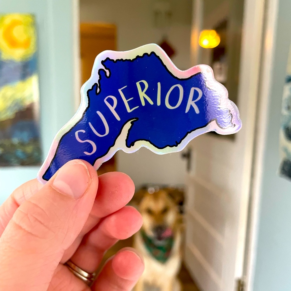 Lake Superior hologram vinyl sticker